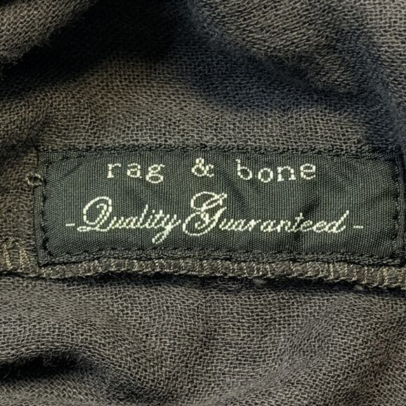 rag & bone Shirt Mens Medium Black Long Sleeve Button Front 100% Cotton Casual - Picture 12 of 12